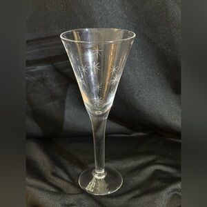 Champagne glass with Atomic Stars Vintage Clear Glass 3 ounce